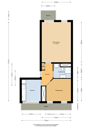 Floorplan - Oostmaaslaan 225E, 3063 AV Rotterdam